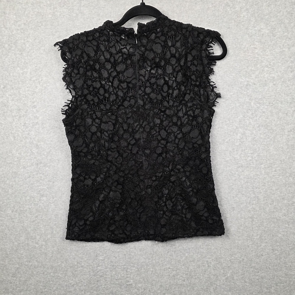 White‎ House Black Market Shirt Womens 6 Black Lace Sleeveless Fairy Grunge - Picture 2 of 13